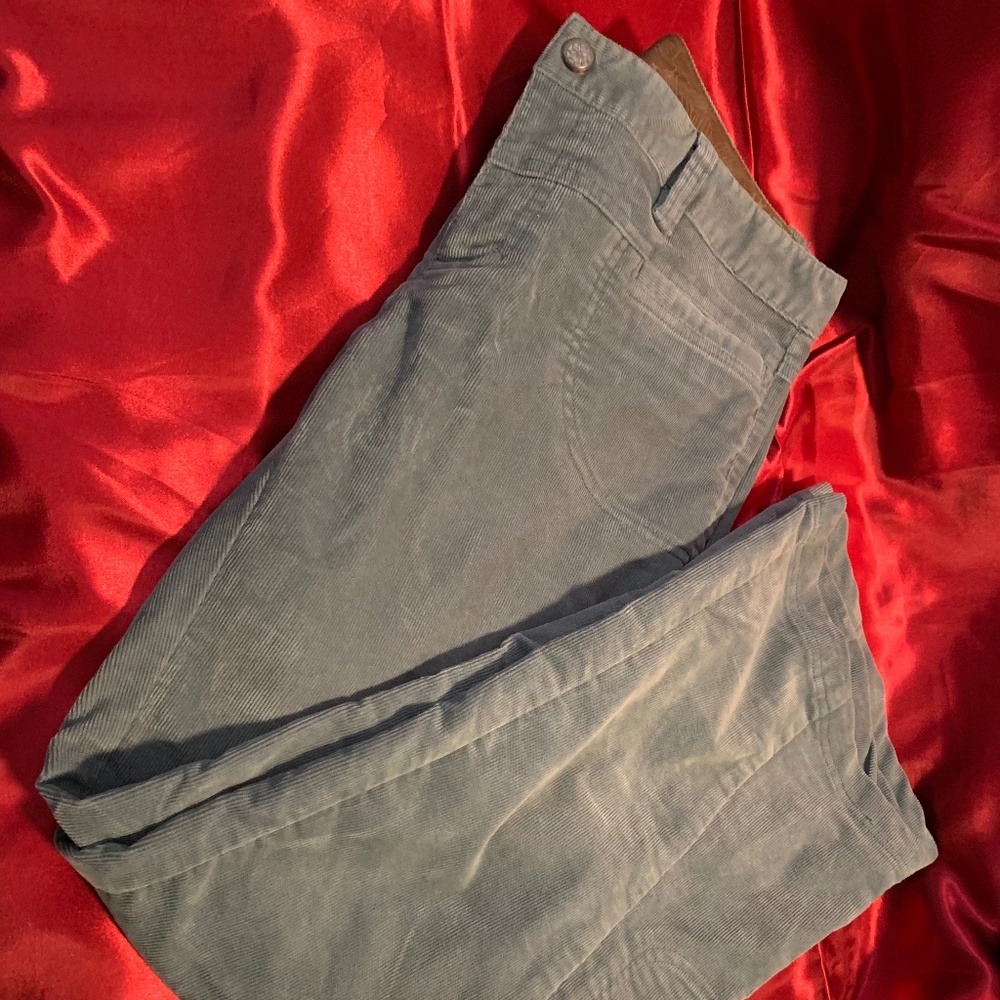 Athleta Light Blue  Low Rise Dipper Cargo Flare Corduroy Hiking Pants - Size 10